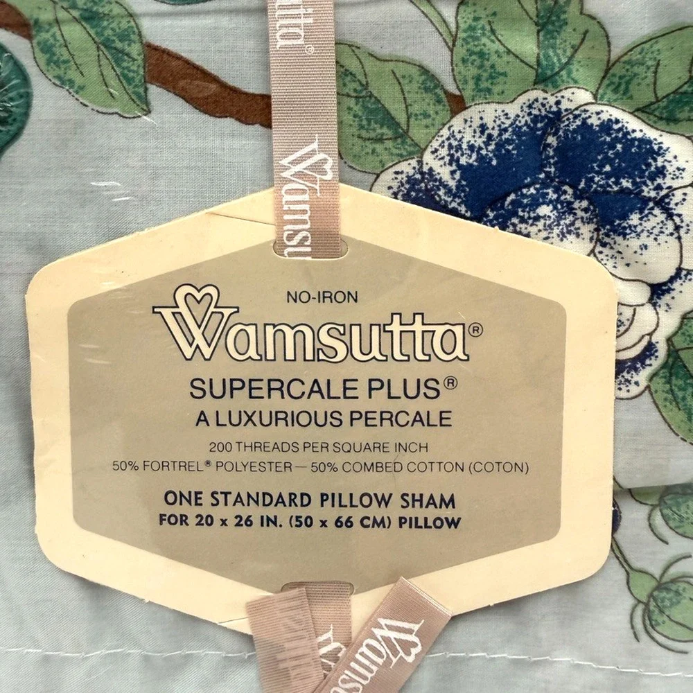 Vintage Wamsutta Standard Pillow Sham Peony Garden Winterthur Museum NOS Sealed